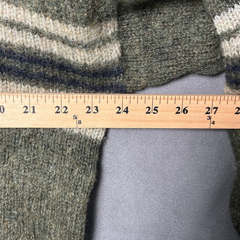Vtg 90s BKE Wool Blend Striped Sweater Mens L Green Gray Crewneck Knit USA Made - Picture 5 of 6